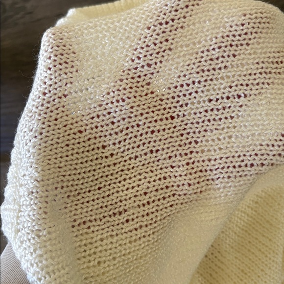 ⭐️Forever 21 Cream Knit Sweater Low Cross Over Back Size Small - Picture 7 of 8